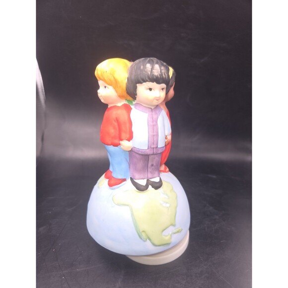 Vintage "We are the World" Music Box USA for Africa Brockman 1985 Ceramic works - Picture 8 of 16